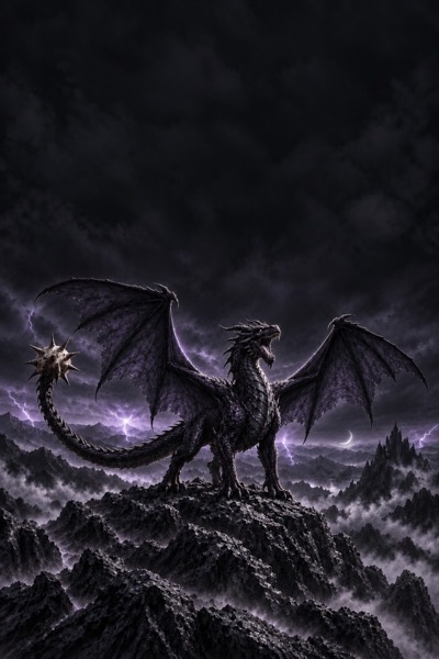 Black morningstartail dragon