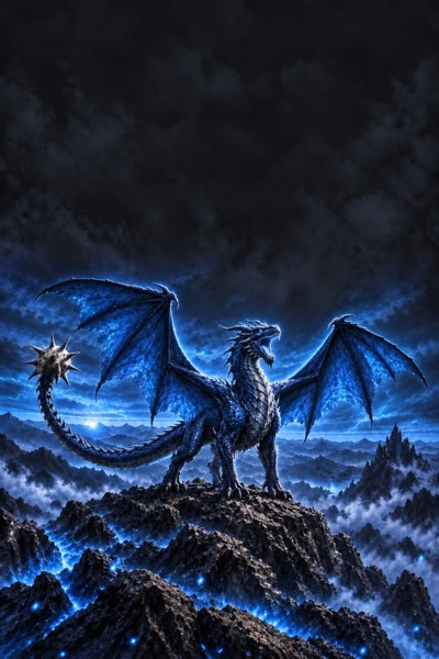 Blue morningstartail dragon