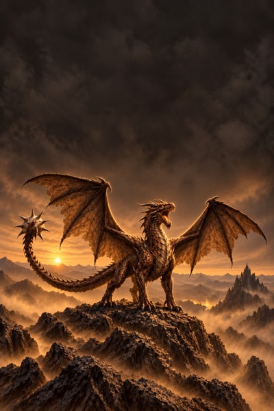 Brown morningstartail dragon