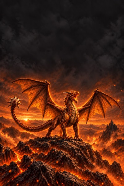 Orange morningstartail dragon