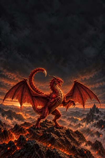 Red scorpiontail dragon
