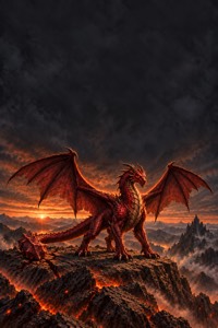 Red dragon with a clubtail