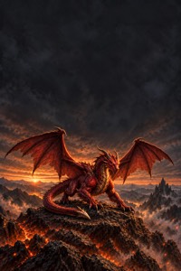 Red dragon with a daggertail
